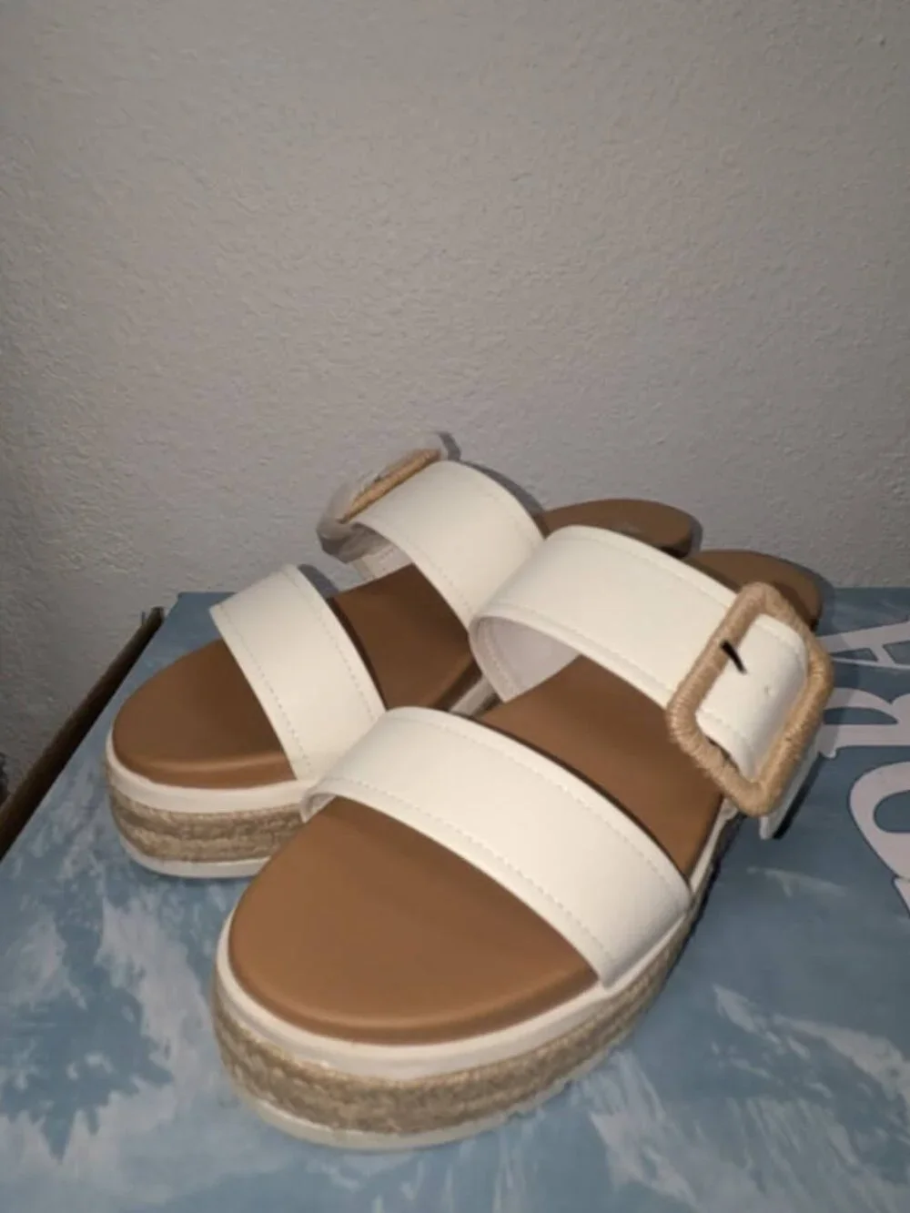 MIA Kenzy Platform Espadrille Slide Sandals, Size 7.5 - O